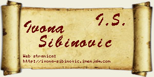 Ivona Sibinović vizit kartica